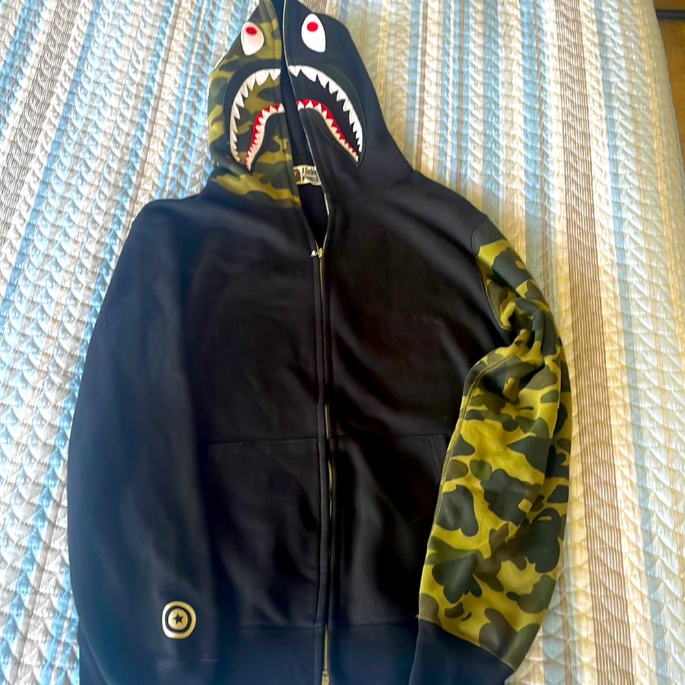 A Bathing Ape camo hoodie
